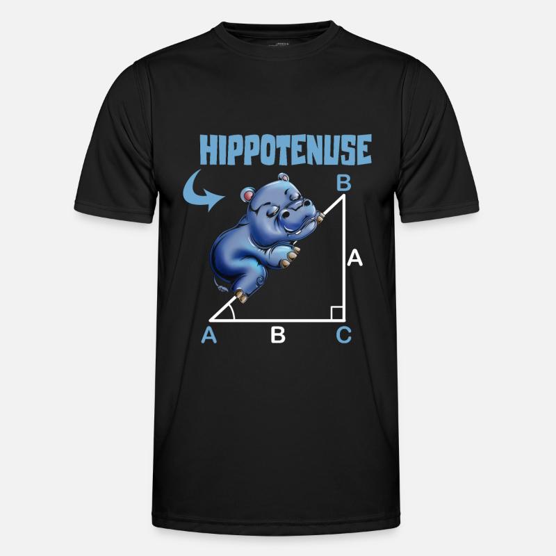 Math Hippotenuse Angular Function Hypotenuse Hippo - Men's Functional T-Shirt - black