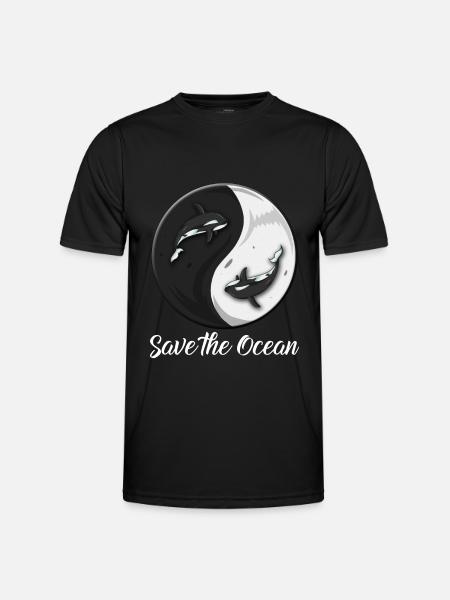 Wal Forscher Tierschutz Orca Wale sauberer Ozean - Funktionsshirt til herrer - sort