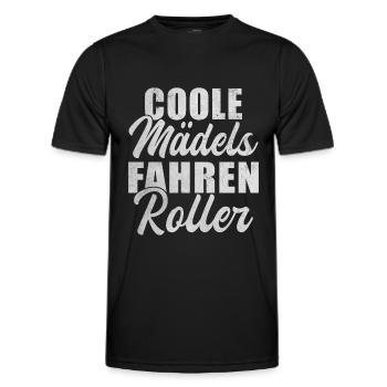 Coole Mädels Fahren Roller Rollerfahrer - Männer Funktions-T-Shirt - Schwarz - Vorne - AI Model Male 178 dark (178cm)