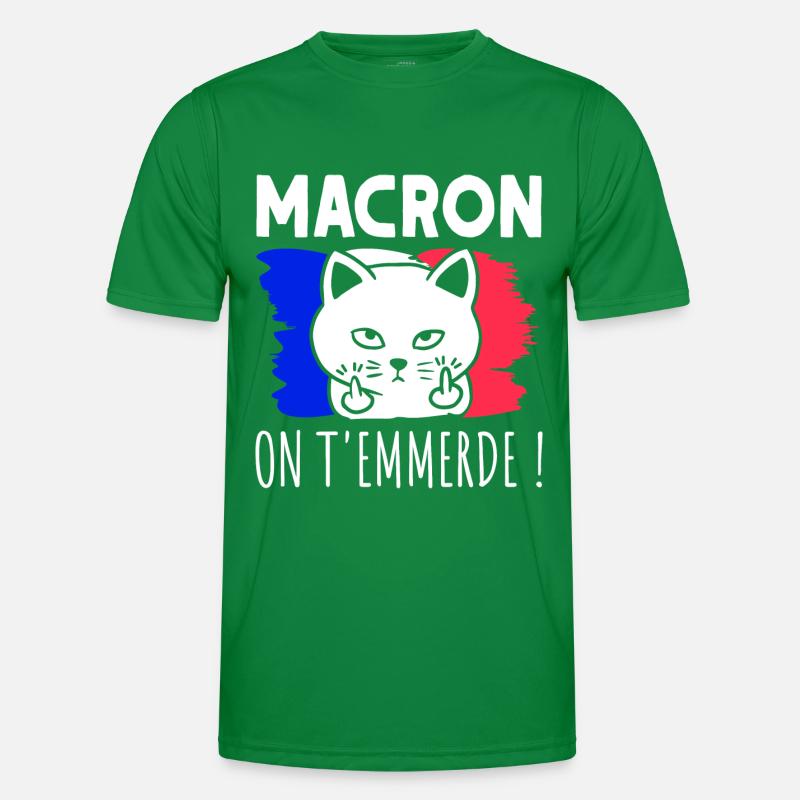 Macron On T'Emmerde ! Chat Chaton Humour T-shirt sport Homme