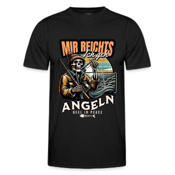 MIR REICHT`S ICH GEH ANGELN - Männer Funktions-T-Shirt - Schwarz - Vorne - AI Model Male 178 dark (178cm)