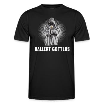 Ballert Gottlos Bier Saufen Biere Biergarten - Männer Funktions-T-Shirt - Schwarz - Vorne - AI Model Male 178 dark (178cm)