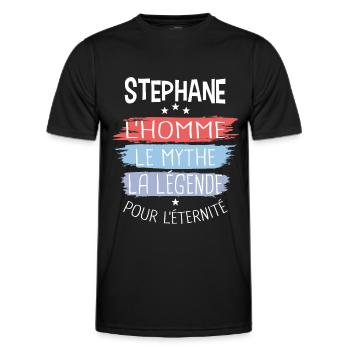 Stéphane l'homme le mythe la légende - T-shirt sport Homme - noir - Devant - AI Model Male 178 dark (178cm)