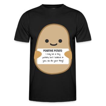 Positive Potato Lebensfreude Lebensgefühl Freude - Männer Funktions-T-Shirt - Schwarz - Vorne - AI Model Male 178 dark (178cm)