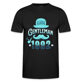 Vintage Gentleman 1992 30 Years Anniversary - Men's Functional T-Shirt - black - Front - AI Model Male 178 dark (178cm)