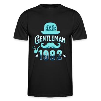 Vintage Gentleman 1982 40 Years Anniversary - Men's Functional T-Shirt - black - Front - AI Model Male 178 dark (178cm)