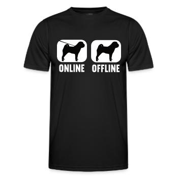Online Offline Shar Pei Shar Pei Besitzer - Männer Funktions-T-Shirt - Schwarz - Vorne - AI Model Male 178 dark (178cm)