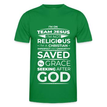 Team Jesus - Men's Functional T-Shirt - kelly green - Front - AI Model Male 178 dark (178cm)