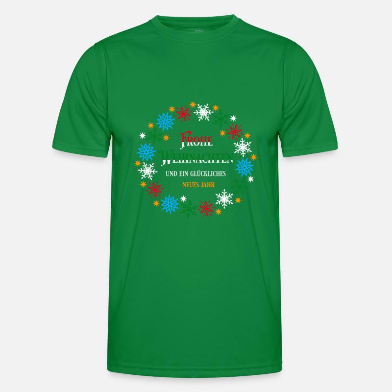 Weihnachtskranz schw H Männer Funktions-T-Shirt