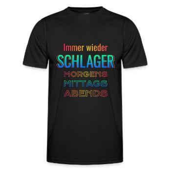 Again and again Schlager - Men's Functional T-Shirt - black - Front - AI Model Male 178 dark (178cm)