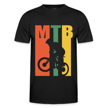 VTT vélo de montagne - T-shirt sport Homme - noir - Devant - AI Model Male 178 dark (178cm)