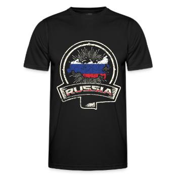 Russie - T-shirt sport Homme - noir - Devant - AI Model Male 178 dark (178cm)