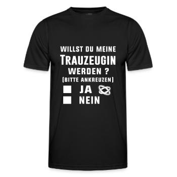 Willst du meine Trauzeugin werden Hochzeit - Männer Funktions-T-Shirt - Schwarz - Vorne - AI Model Male 178 dark (178cm)