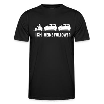 ich meine follower Roller Rollerfahrer Moped - Männer Funktions-T-Shirt - Schwarz - Vorne - AI Model Male 178 dark (178cm)