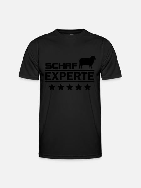 schaf experte - Männer Funktions-T-Shirt - Schwarz