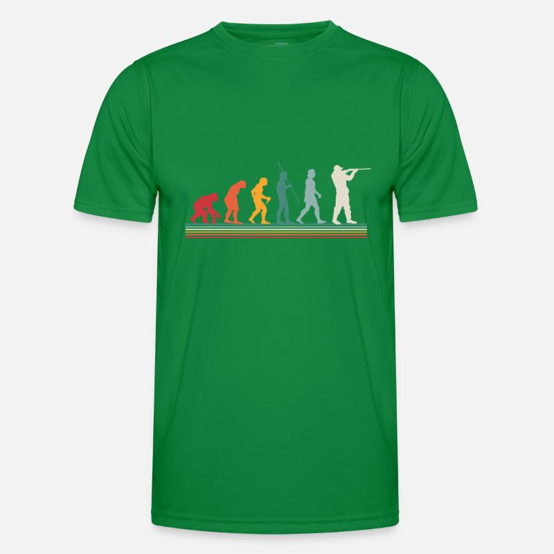 Evolution Jäger Jagd Retro Geschenk Männer Funktions-T-Shirt