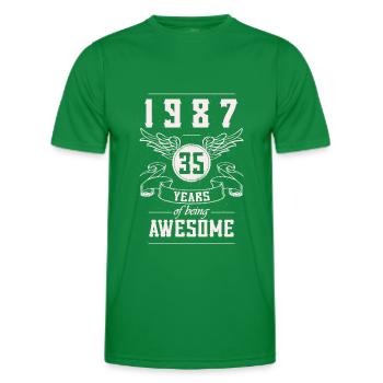 Jahrgang 1987 Geburtstag Geschenk 35 Jahre - Männer Funktions-T-Shirt - Kelly Green - Vorne - AI Model Male 178 dark (178cm)