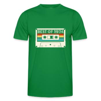 48 Birthday Best Of 1974 Cassette Retro Vintage - Men's Functional T-Shirt - kelly green - Front - AI Model Male 178 dark (178cm)