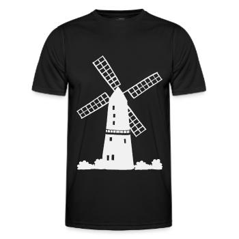 Vacances au moulin à vent - T-shirt sport Homme - noir - Devant - AI Model Male 178 dark (178cm)