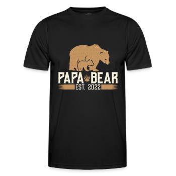 Papa Bear Est. 2022 Werdender Vater Dad Geschenk - Männer Funktions-T-Shirt - Schwarz - Vorne - AI Model Male 178 dark (178cm)