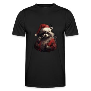 Stoner Santa Claus Waschbär - Männer Funktions-T-Shirt - Schwarz - Vorne - AI Model Male 178 dark (178cm)