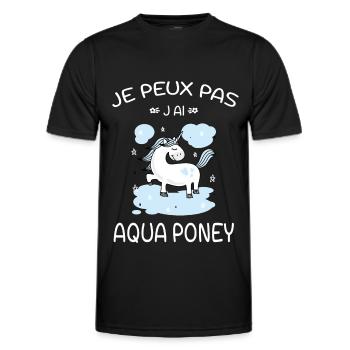 Je Peux Pas J'ai Aqua Poney - T-shirt sport Homme - noir - Devant - AI Model Male 178 dark (178cm)
