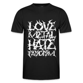 Amour Metal Haine Fascisme - T-shirt sport Homme - noir - Devant - AI Model Male 178 dark (178cm)