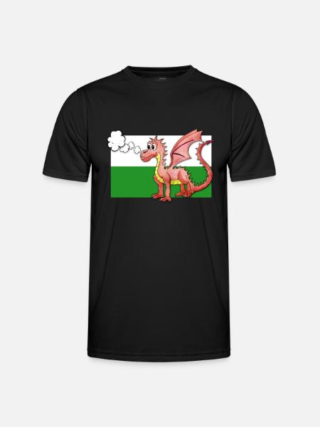 Puffing Welsh Dragon - Gregory - Men's Functional T-Shirt - black