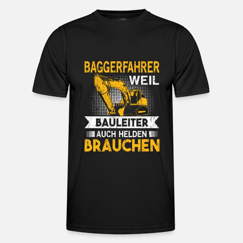 Baggerfahrer Baggerführer Bauleiter Geschenk - Männer Funktions-T-Shirt - Schwarz