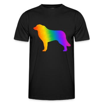 Bouvier des Pyrénées, entièrement personnalisable à volonté - T-shirt sport Homme - noir - Devant - AI Model Male 178 dark (178cm)