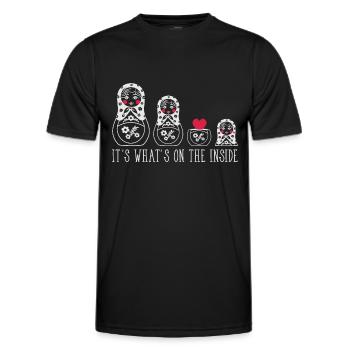 Poupée russe Matryoshka Saying Heart - T-shirt sport Homme - noir - Devant - AI Model Male 178 dark (178cm)