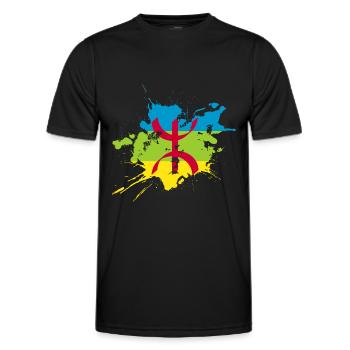 Amazigh - T-shirt sport Homme - noir - Devant - AI Model Male 178 dark (178cm)