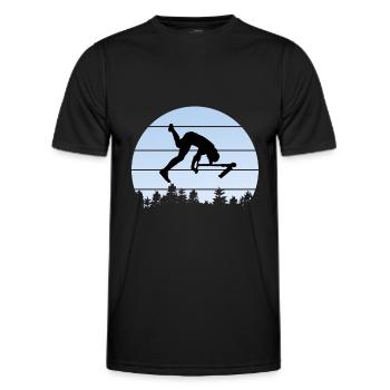 trottinette freestyle - T-shirt sport Homme - noir - Devant - AI Model Male 178 dark (178cm)