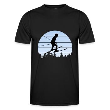 ski ski - Männer Funktions-T-Shirt - Schwarz - Vorne - AI Model Male 178 dark (178cm)