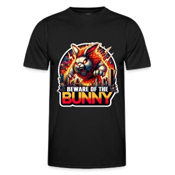 Beware of the Bunny Hasendesaster Desaster - Männer Funktions-T-Shirt - Schwarz - Vorne - AI Model Male 178 dark (178cm)
