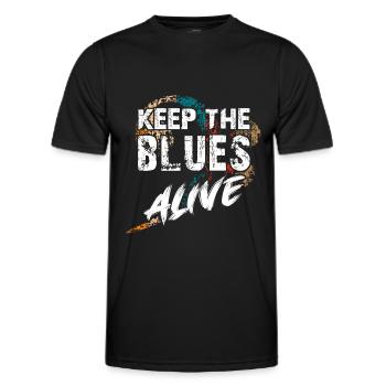 Der Blues lebt Keep the Blues alive - Männer Funktions-T-Shirt - Schwarz - Vorne - AI Model Male 178 dark (178cm)