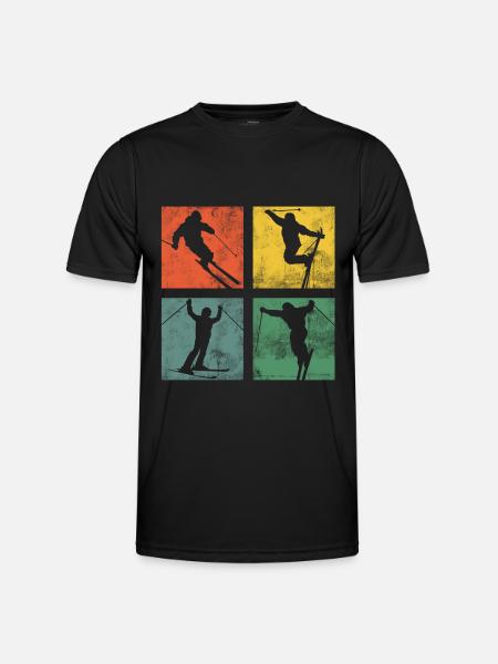 Ski Skifahren Skifahrer Wintersport - Männer Funktions-T-Shirt - Schwarz