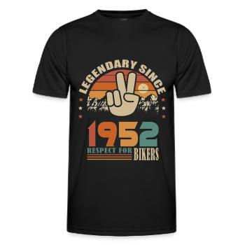 Motorradjubiläum Jahrgang 1952 Biker 70 Jahre - Männer Funktions-T-Shirt - Schwarz - Vorne - AI Model Male 178 dark (178cm)