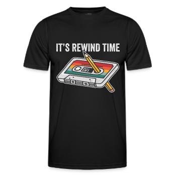 80er Jahre 90er Jahre Kassette Stift Retro Lustig - Männer Funktions-T-Shirt - Schwarz - Vorne - AI Model Male 178 dark (178cm)