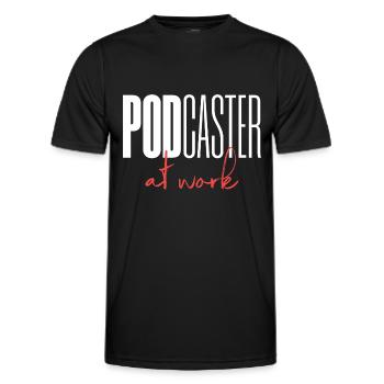 Podcaster Podcast au travail - T-shirt sport Homme - noir - Devant - AI Model Male 178 dark (178cm)