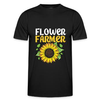 Floristry Florist Florist Bouquet - Men's Functional T-Shirt - black - Front - AI Model Male 178 dark (178cm)