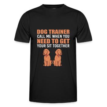 Hundetrainer - Männer Funktions-T-Shirt - Schwarz - Vorne - AI Model Male 178 dark (178cm)