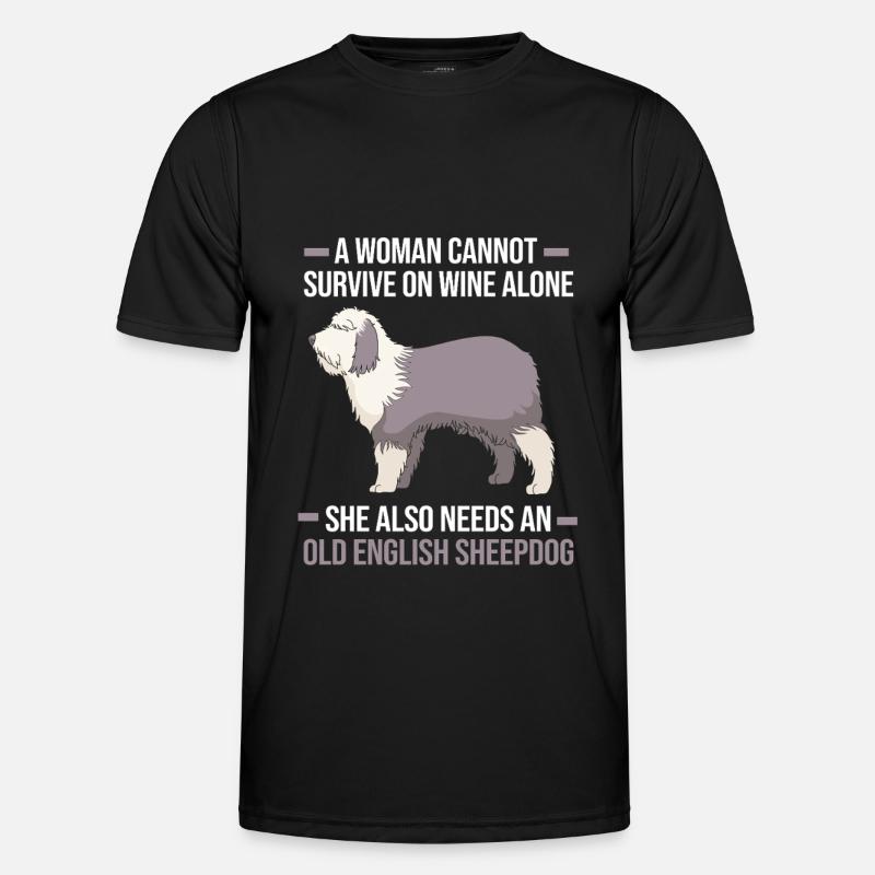 Englischer Schäferhund - Männer Funktions-T-Shirt - Schwarz