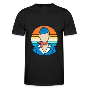 Hôtesse de l’air Hôtesse de l’air - T-shirt sport Homme - noir - Devant - AI Model Male 178 dark (178cm)