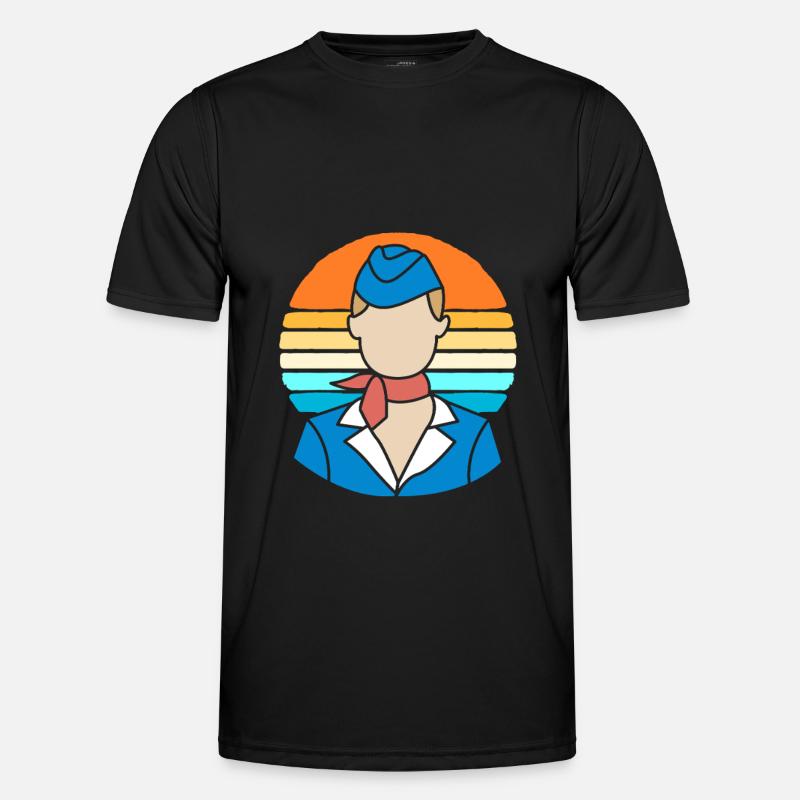 Stewardess Flugbegleiter Männer Funktions-T-Shirt