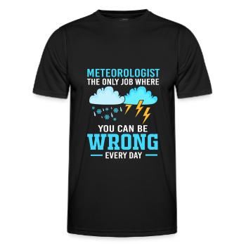 Meteorologie Meteorologe Wetter - Männer Funktions-T-Shirt - Schwarz - Vorne - AI Model Male 178 dark (178cm)