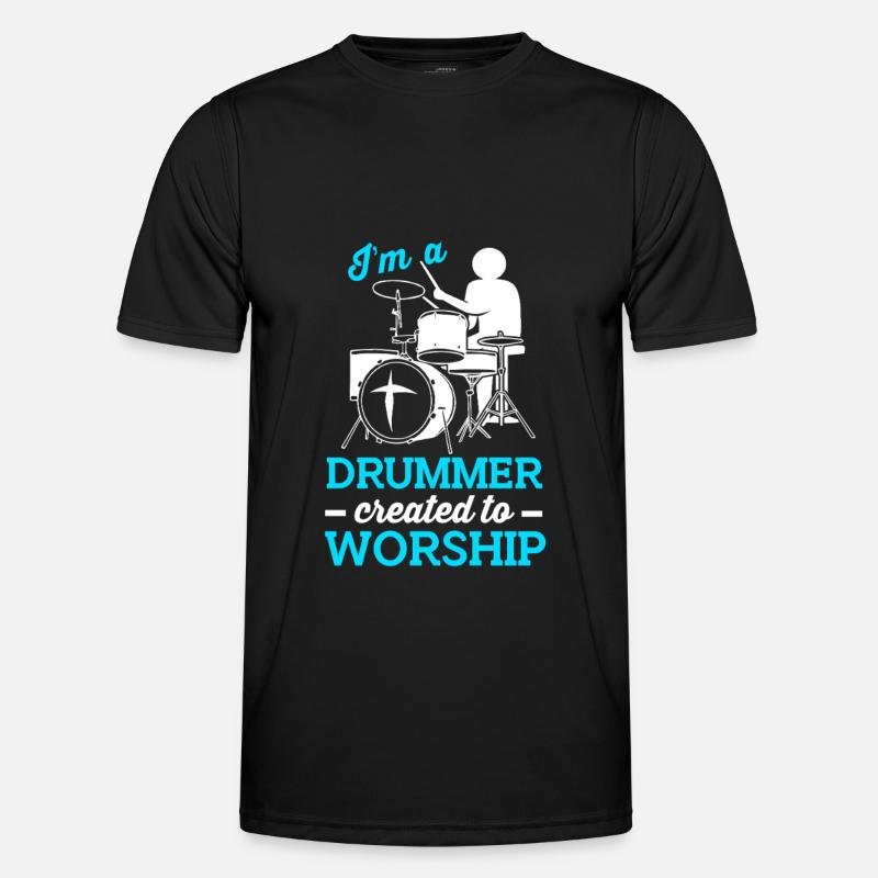 Drumsticks Schlagzeug Schlagzeuger - Männer Funktions-T-Shirt - Schwarz