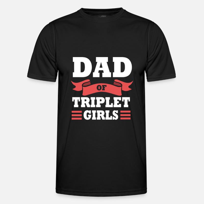 Triplets Dad Dad - Men's Functional T-Shirt - black