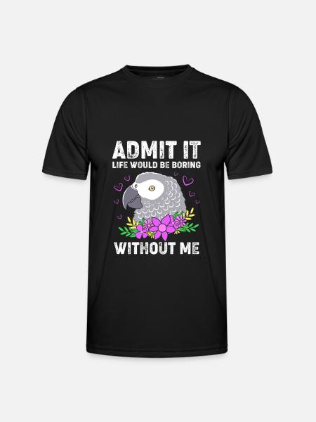 Papagei Grau Graupapagei - Männer Funktions-T-Shirt - Schwarz
