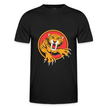 Säbelzahntiger Urzeit - Männer Funktions-T-Shirt - Schwarz - Vorne - AI Model Male 178 dark (178cm)
